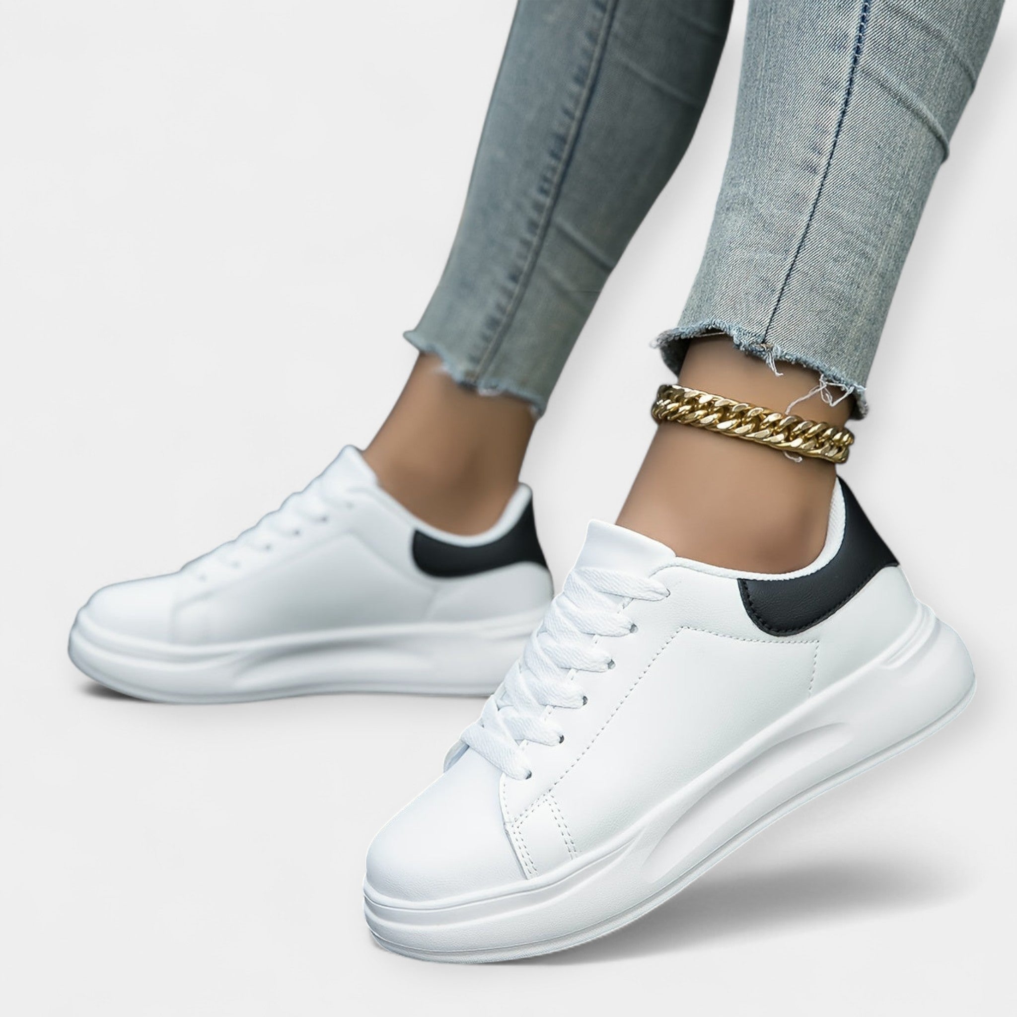 Λευκά Δερμάτινα Sneakers