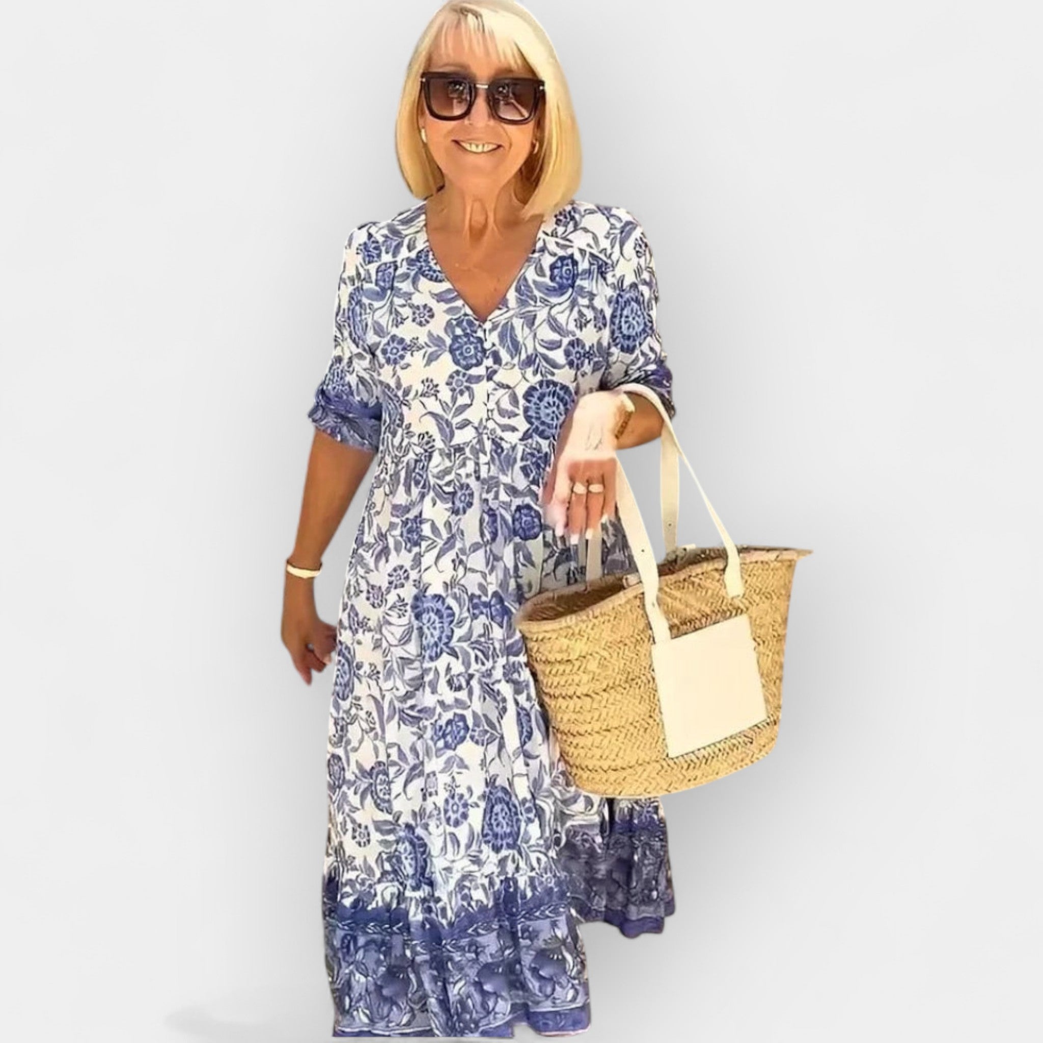 Ανάλαφρο καλοκαιρινό φόρεμα με λουλουδάτο μοτίβο