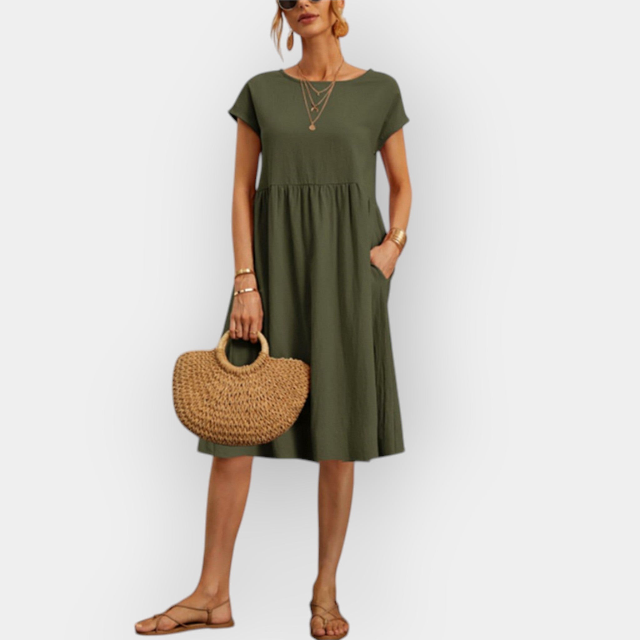 Μίντι Φόρεμα με Καθαρές Γραμμές