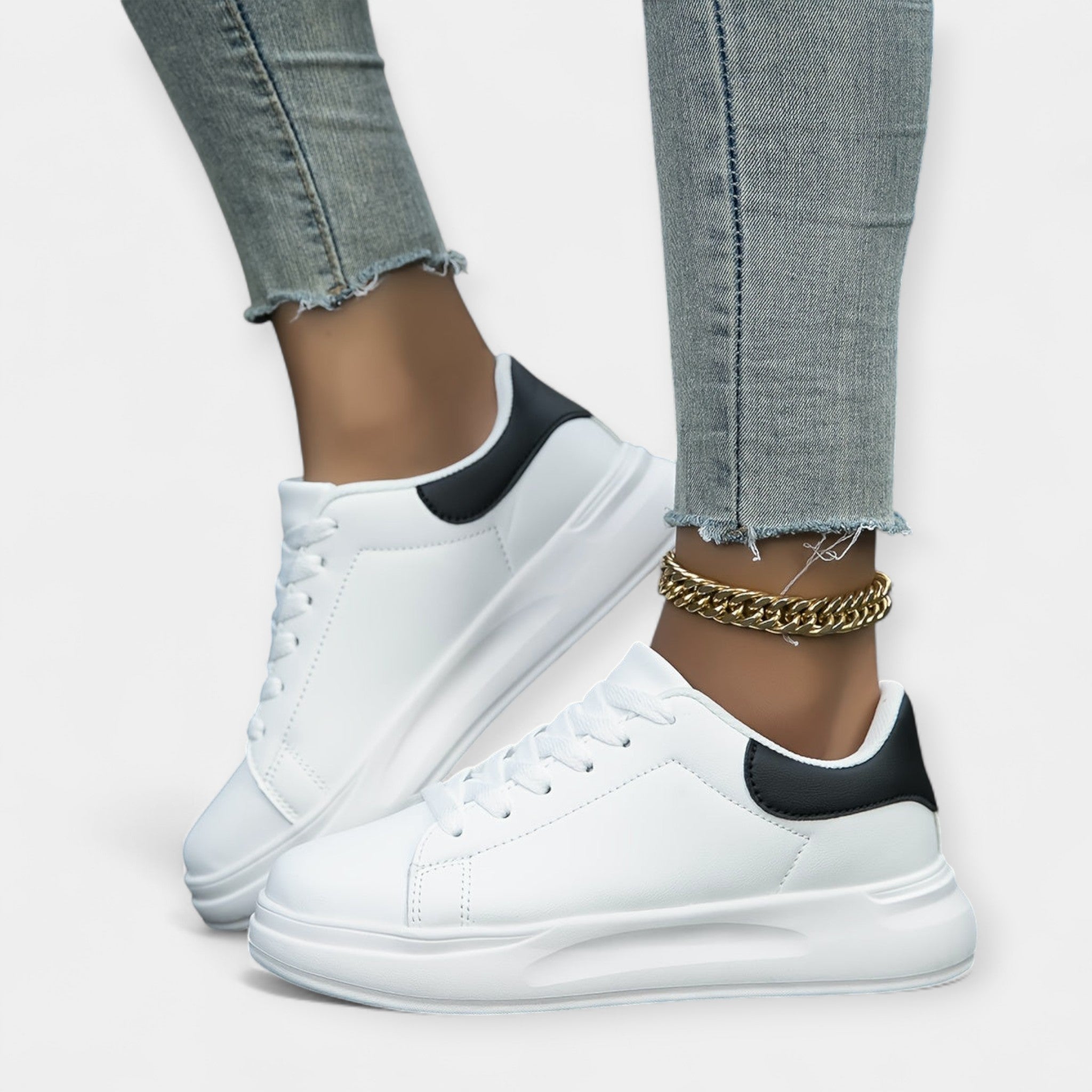 Λευκά Δερμάτινα Sneakers