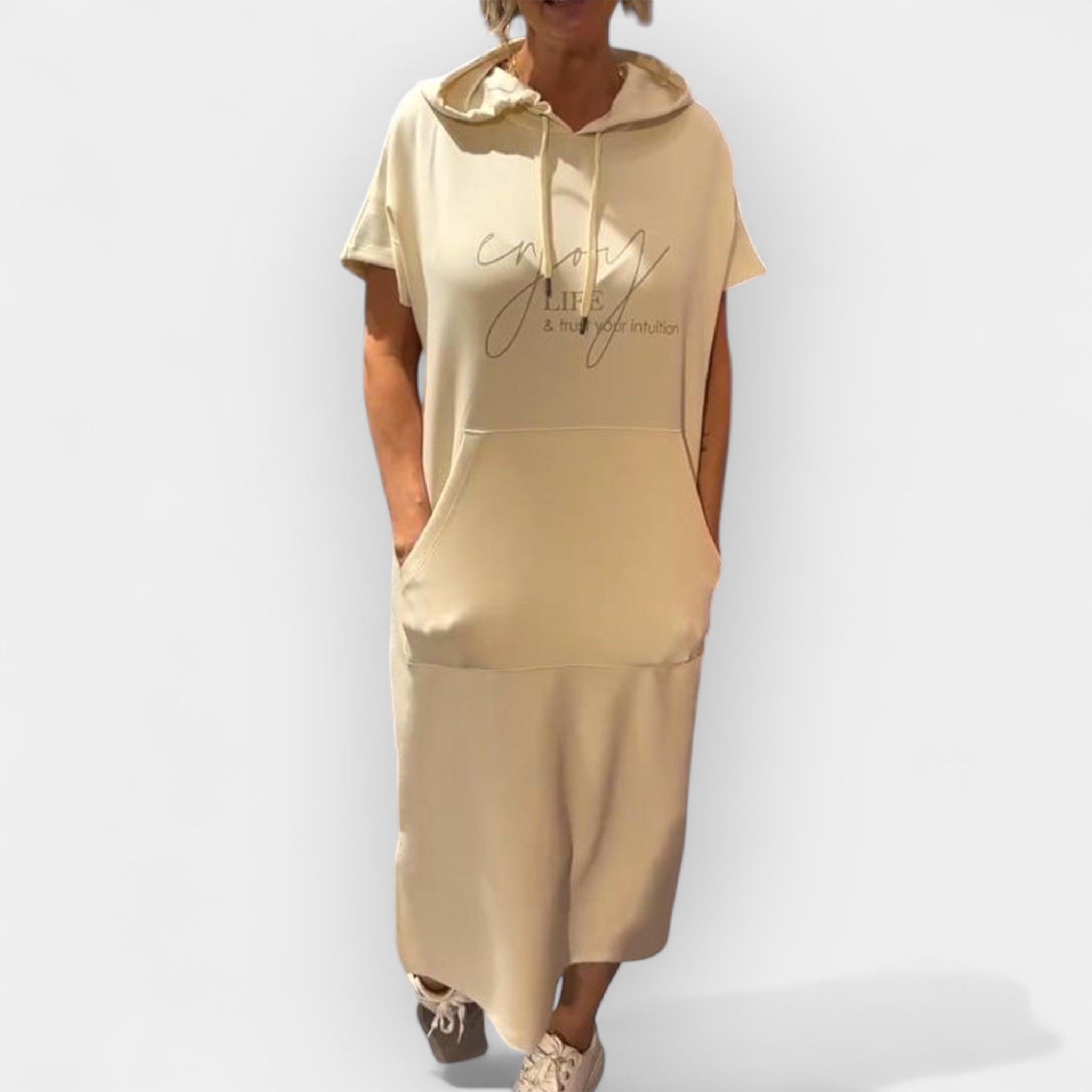 Φούτερ Φόρεμα Με Κουκούλα