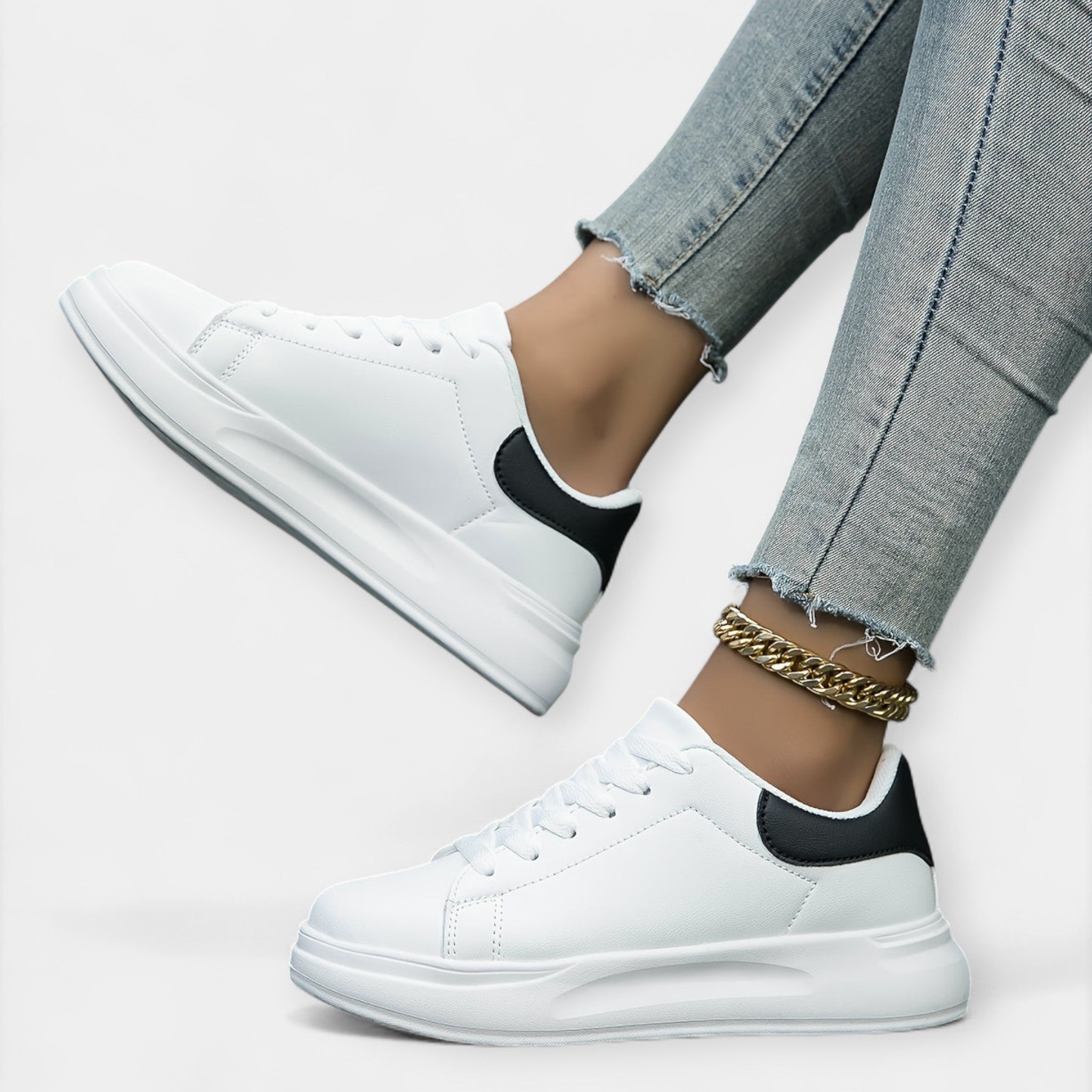 Λευκά Δερμάτινα Sneakers