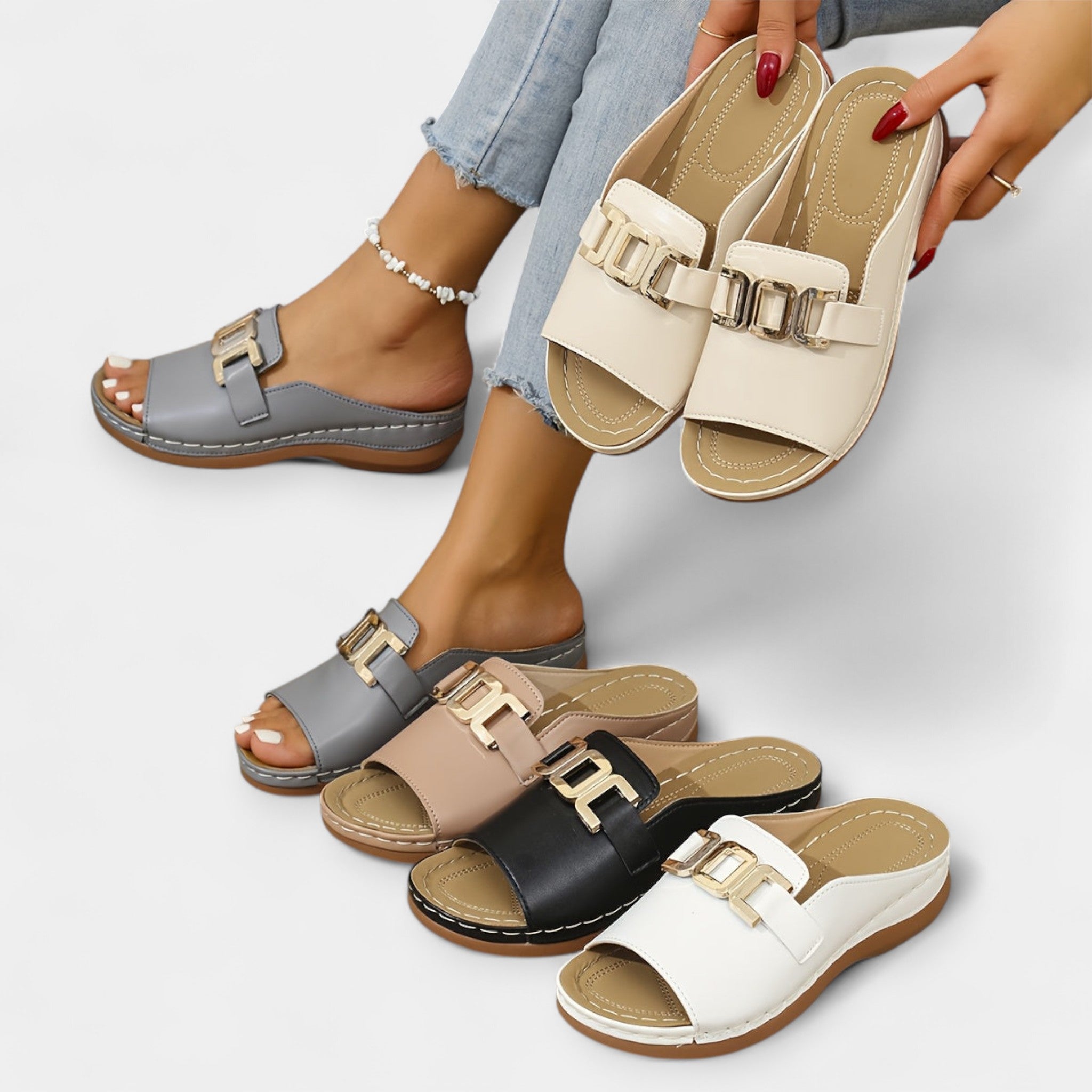 Ανατομικά Σανδάλια με Δέρμα