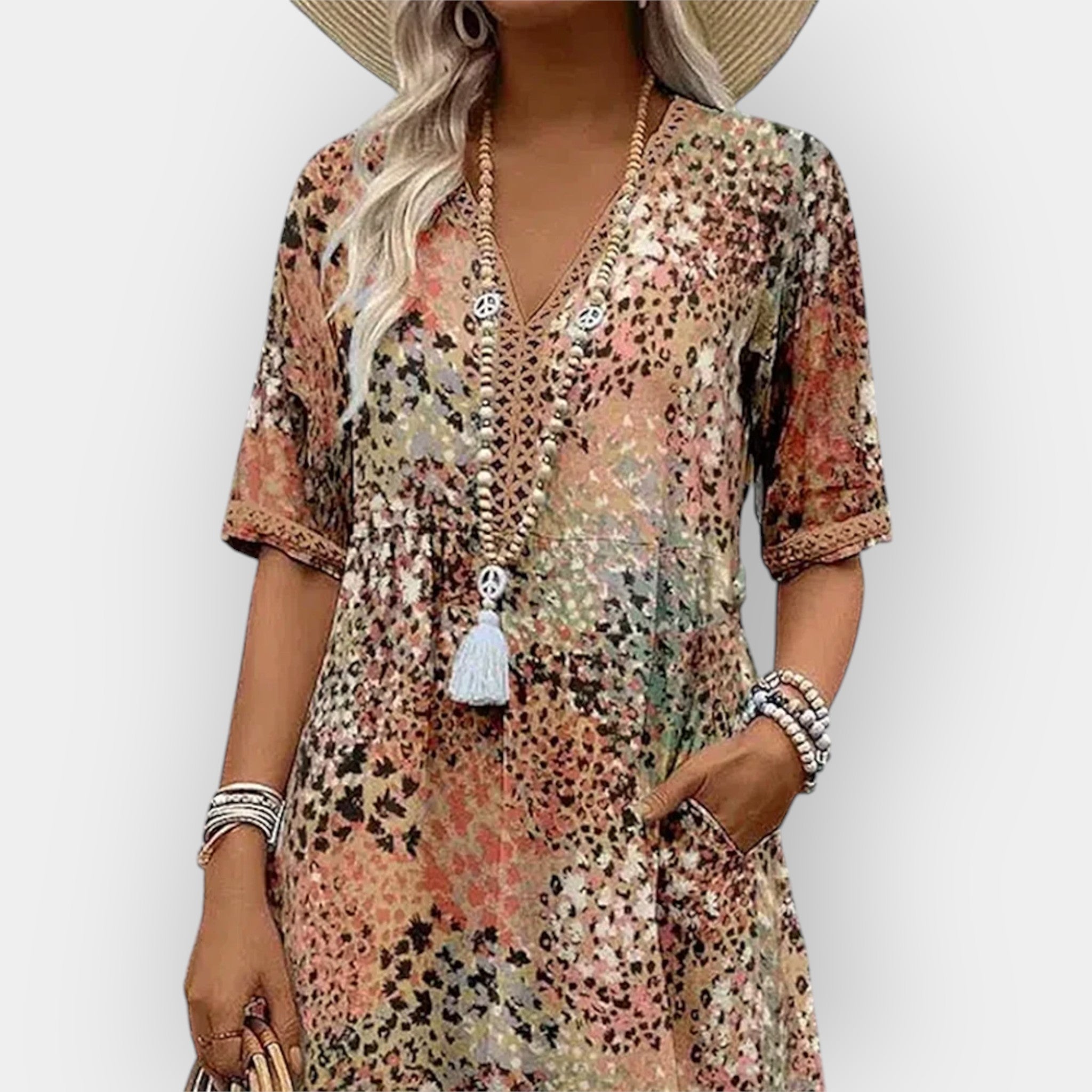 Φλοράλ Μίντι Φόρεμα