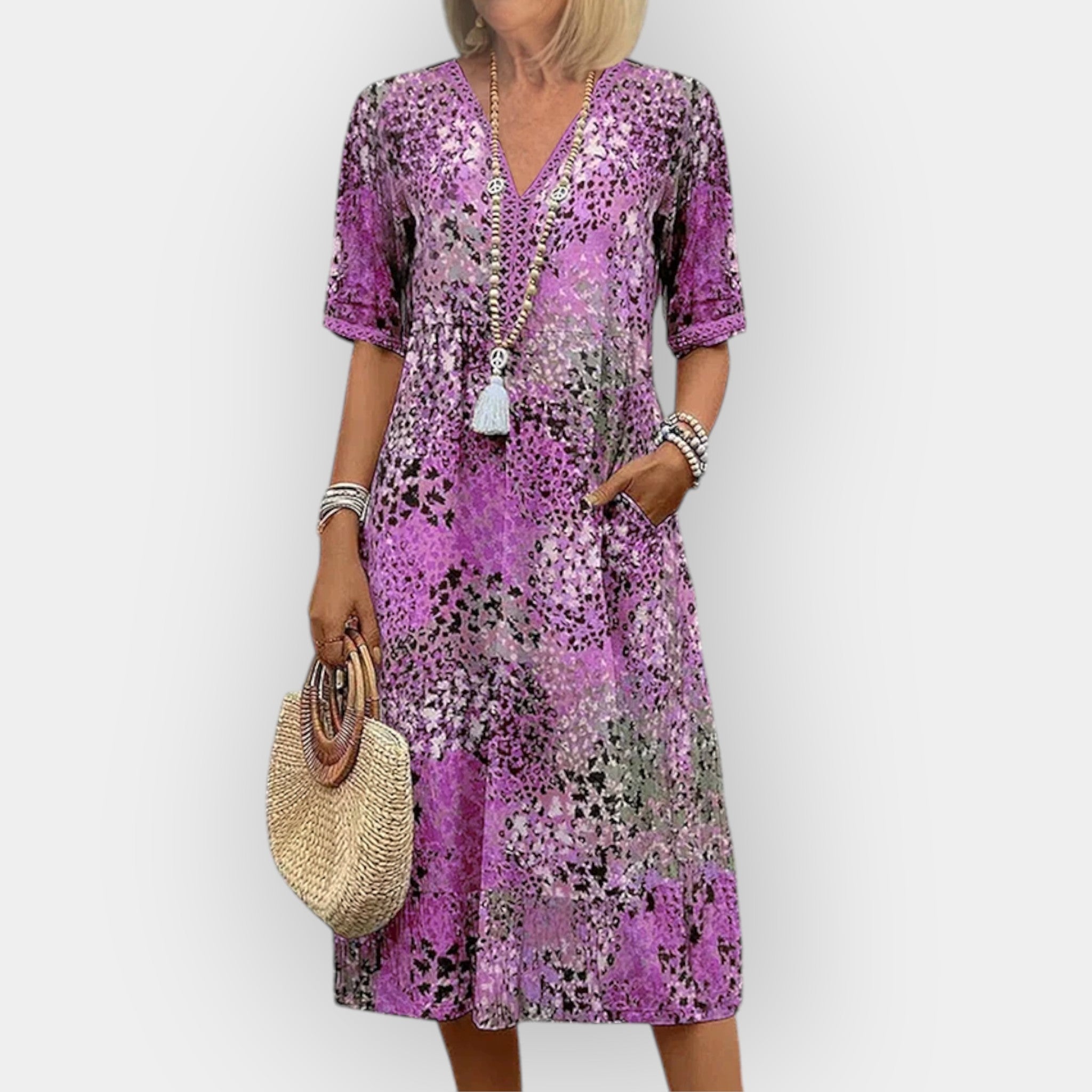 Φλοράλ Μίντι Φόρεμα