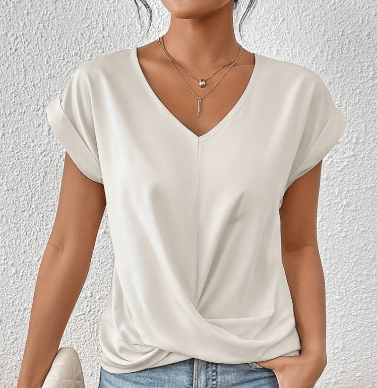 Luna | Tummy tucking V - neck top - DWOD4 - BB632023 - MOOD Melbourne