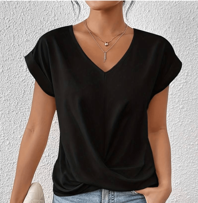 Luna | Tummy tucking V - neck top - DWOD4 - BB632038 - MOOD Melbourne