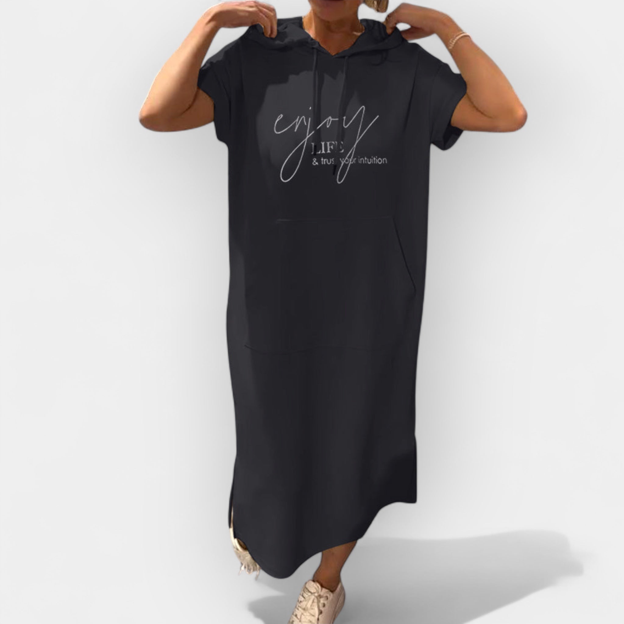 Φούτερ Φόρεμα Με Κουκούλα