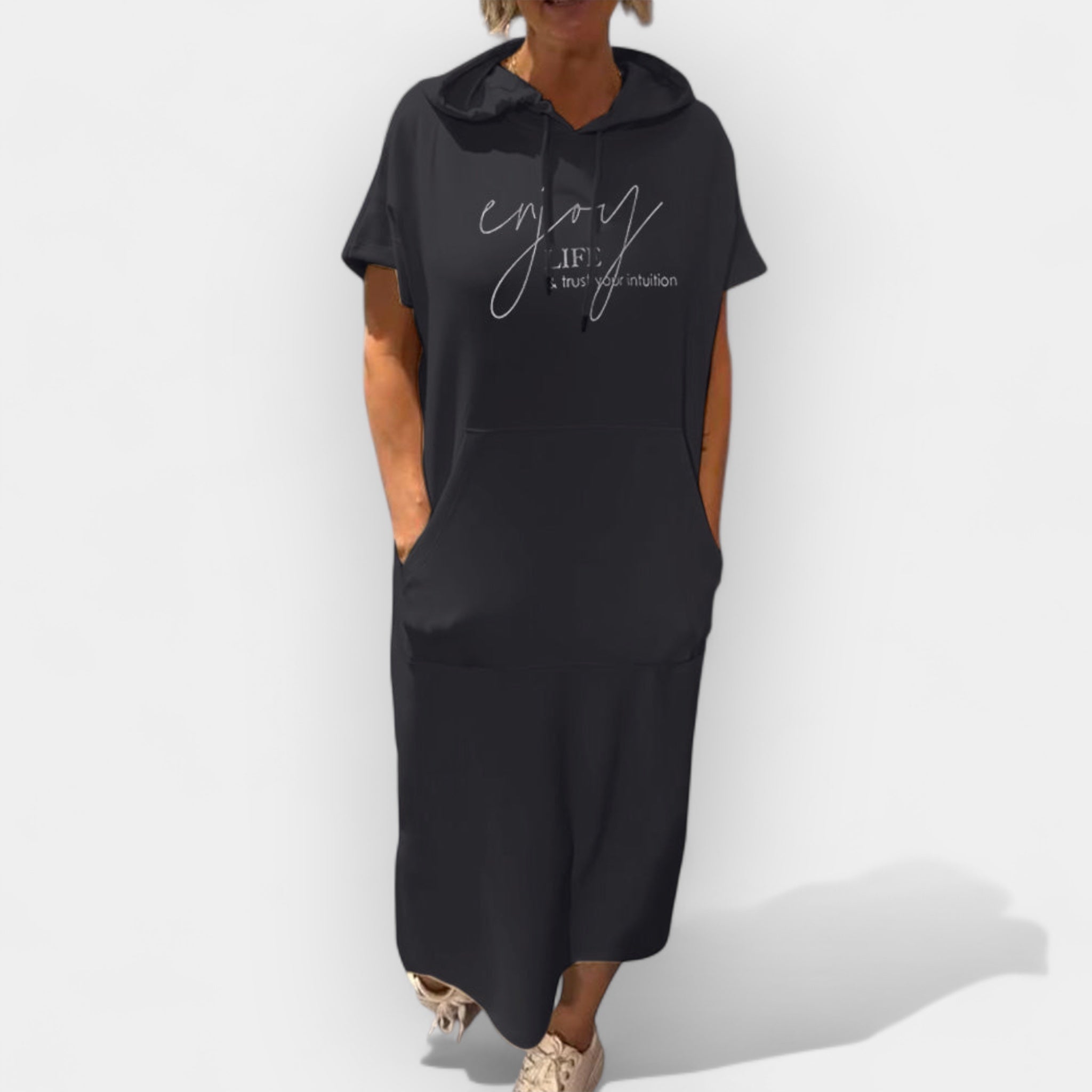 Φούτερ Φόρεμα Με Κουκούλα