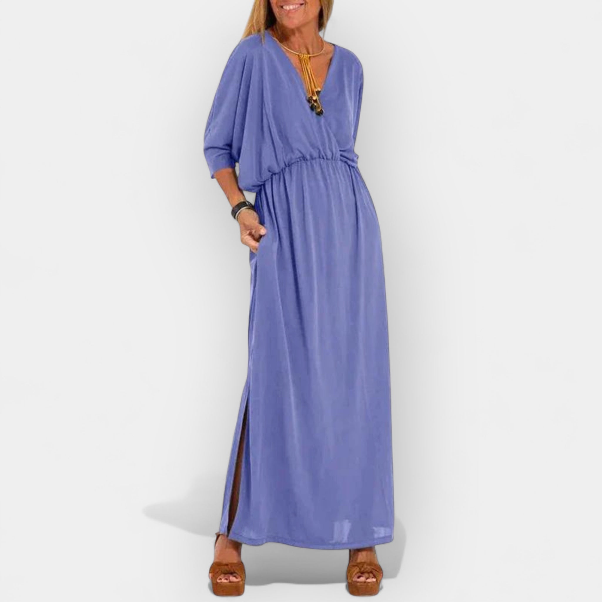 Μακρύ Φόρεμα Με Ρετρό Ύφος