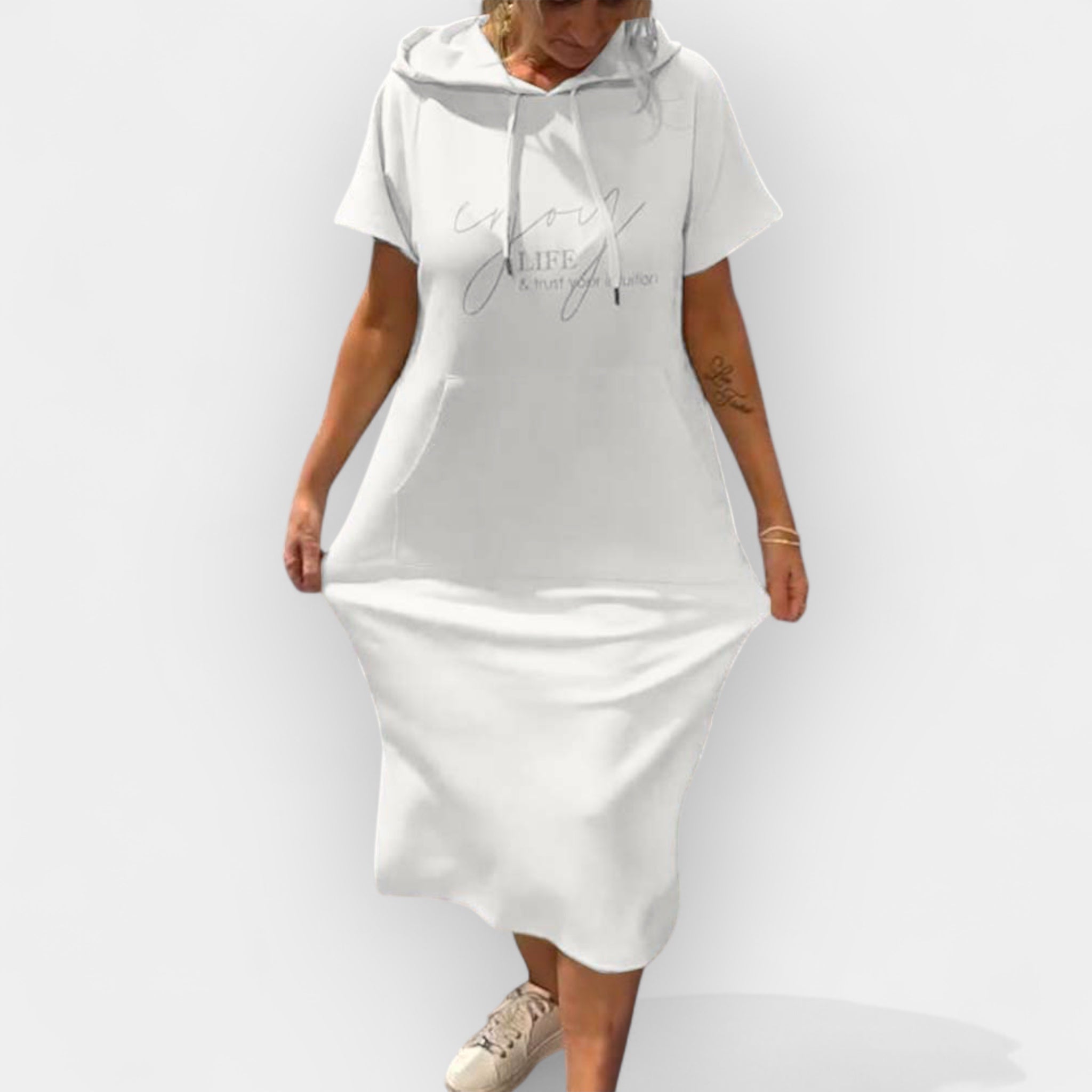 Φούτερ Φόρεμα Με Κουκούλα