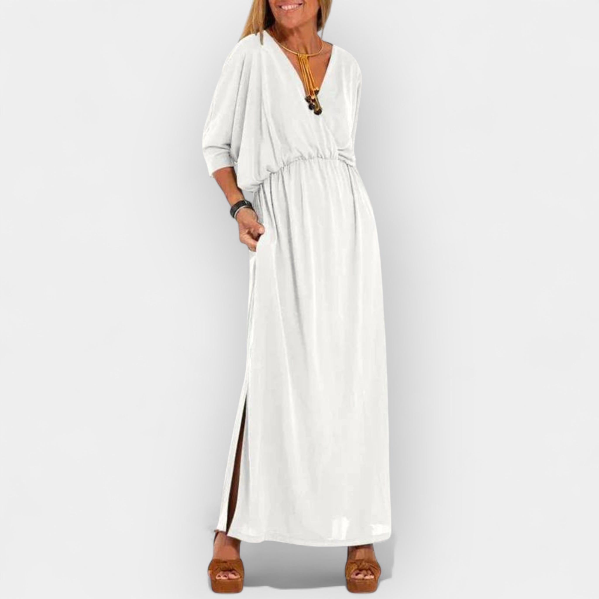 Μακρύ Φόρεμα Με Ρετρό Ύφος