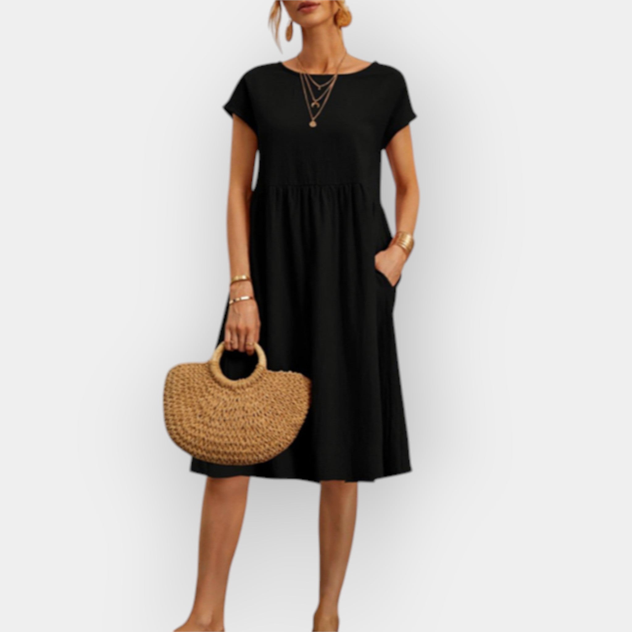 Μίντι Φόρεμα με Καθαρές Γραμμές