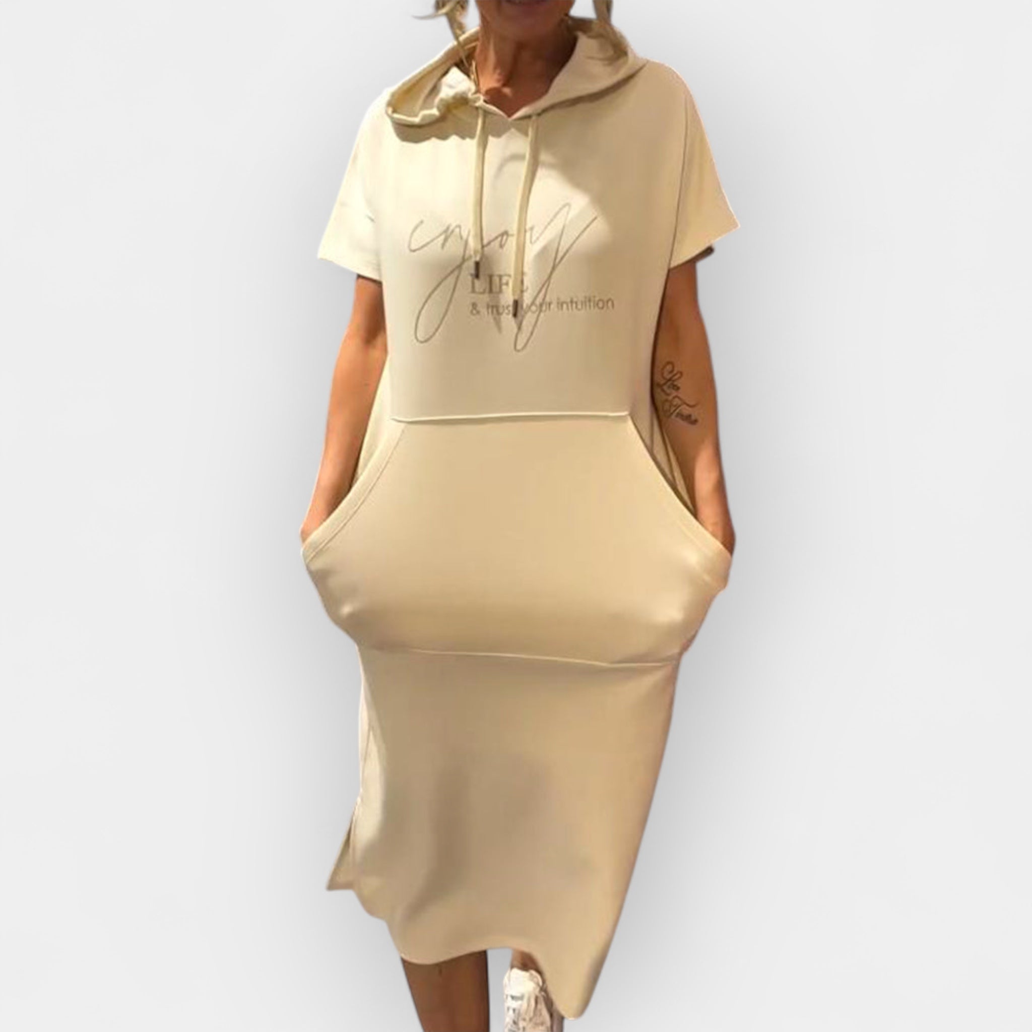 Φούτερ Φόρεμα Με Κουκούλα