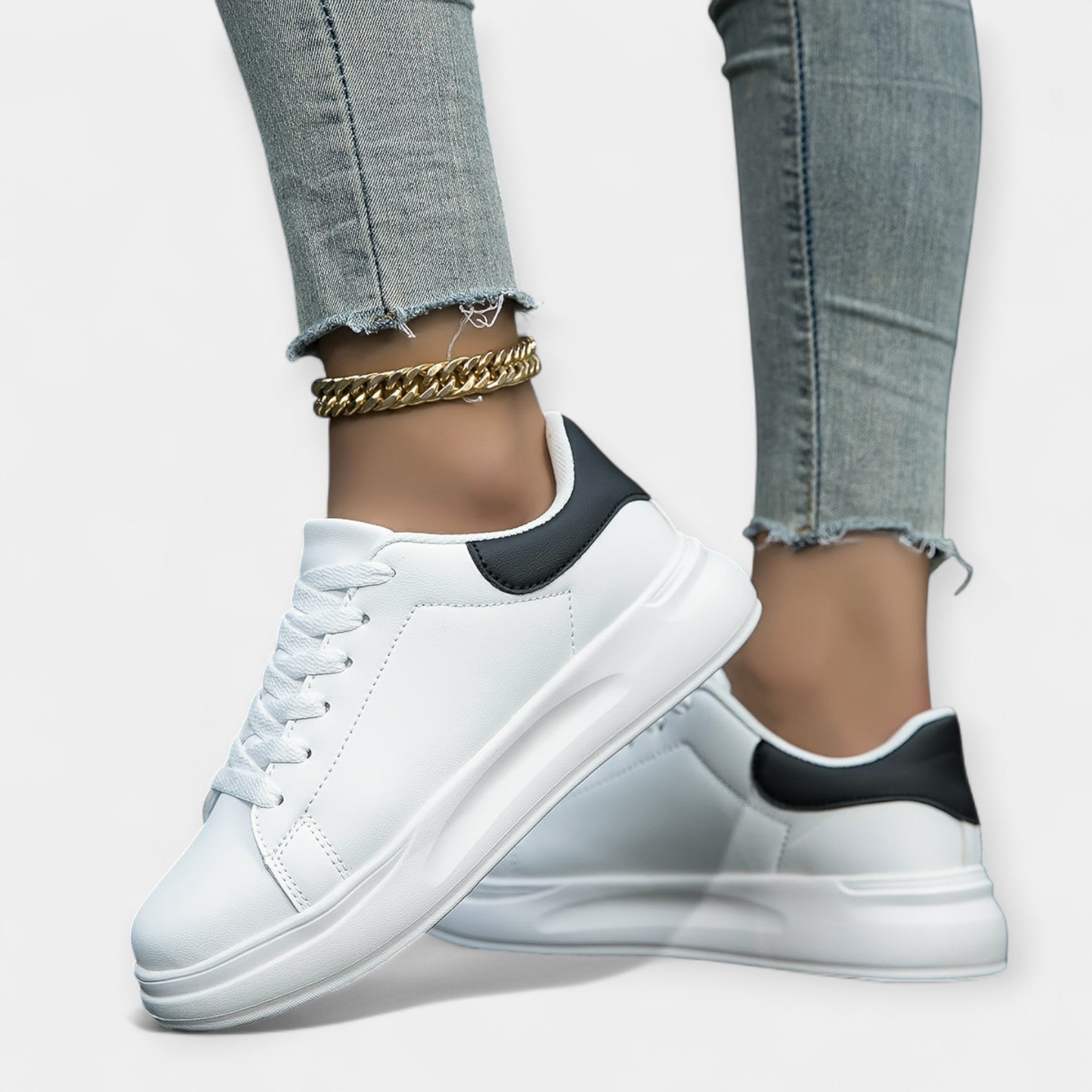 Λευκά Δερμάτινα Sneakers