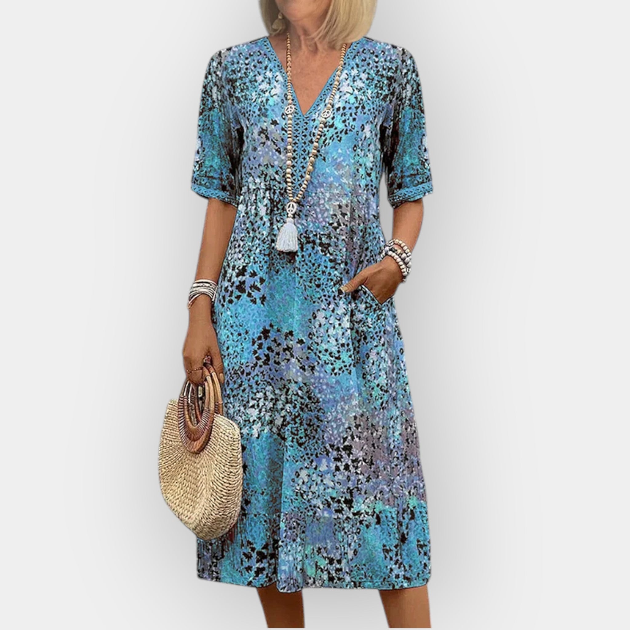 Φλοράλ Μίντι Φόρεμα