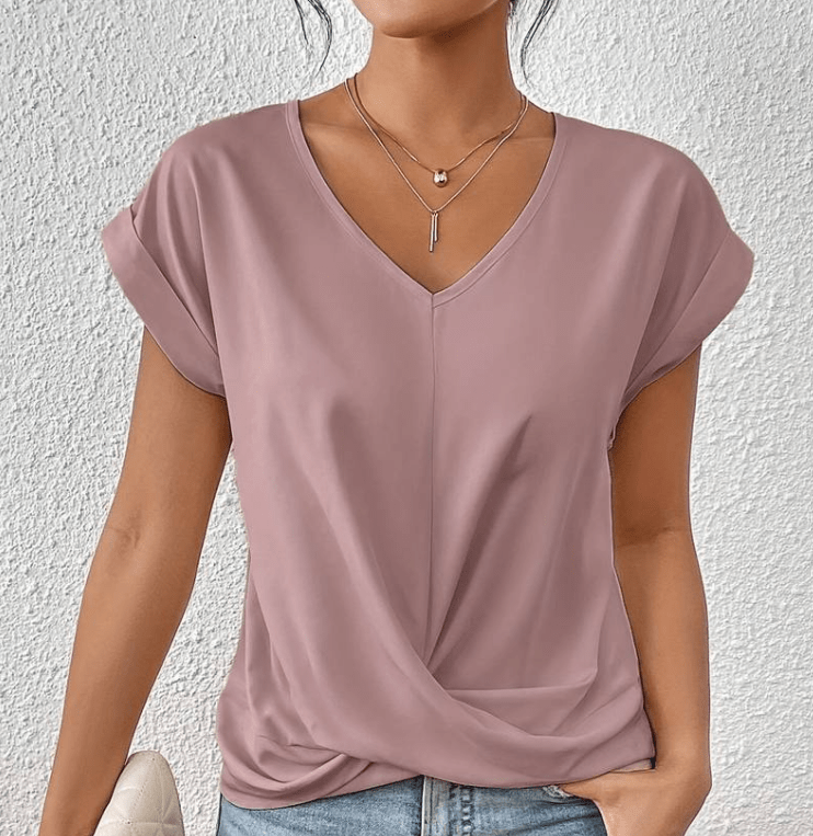Luna | Tummy tucking V - neck top - DWOD4 - BB632028 - MOOD Melbourne